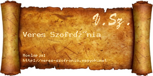 Veres Szofrónia névjegykártya